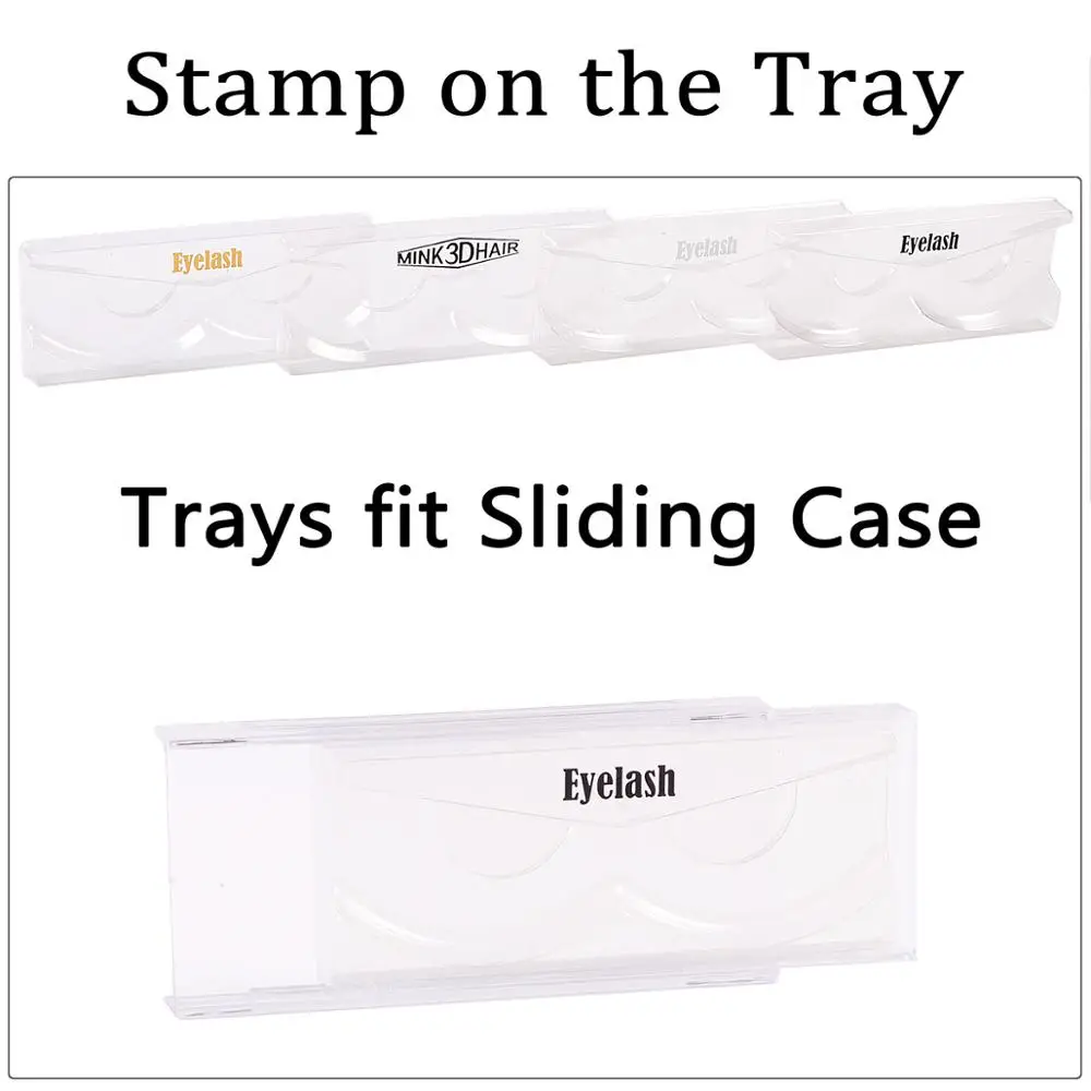 

300pcs Stamped Tray for Your Eyelash Case Multiple Stamp Colors Professional Stamping Service for Lash Business
