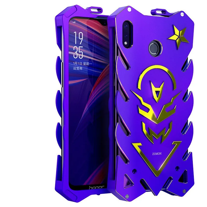 

Hot Sale Luxury 3D Hard Metal Aluminum Frame Armor Full Body Protective Back Phone Case For Huawei Honor 8C 8x MAX Cover Fundas