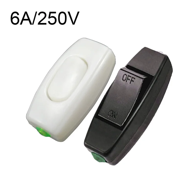1PC 6A 250V Rocker Switch Lnline ON/OFF Table Lamp Desk Light Control
