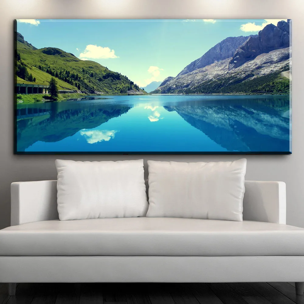 

ZZ1550 Beauty lakes landscape canvas art painting for bedroom