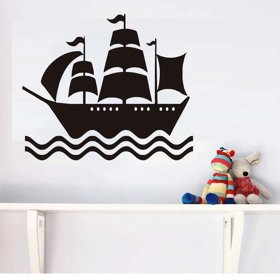 Free Shiping Nautical Sail Ship Wall Decal Vinyl Wall Art Mural Poster