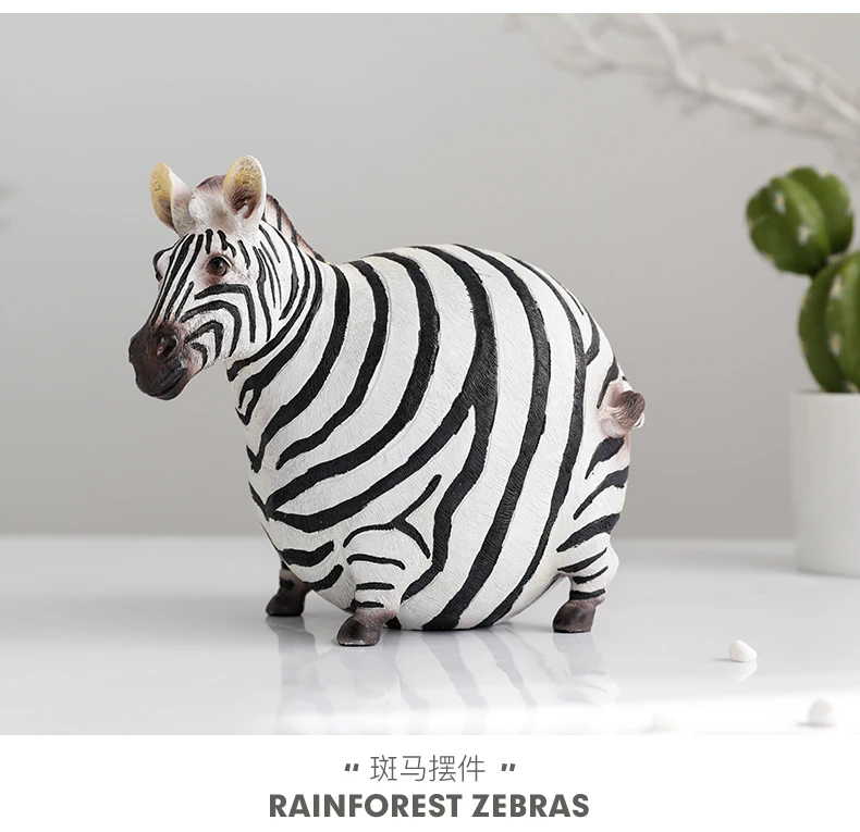Скандинавские Творческие смолы животных жир Зебра современные ремесла аксессуары для дома гостиной детской комнаты украшения животных