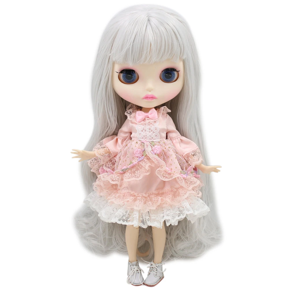Кукла Blyth ICY DBS для серии № 1/6 bl1003 серые волосы резные губы матовое лицо шарнирное