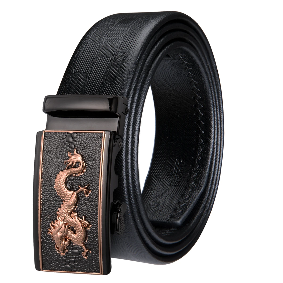 Hi Tie Luxury Cowhide Leather Belts for Men Formal Style Designer Gold