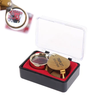 

30x Jewelery Magnifier 21mm Gold Eye Loupe Portable Jewelry Magnifying Glass With Exquisite Box