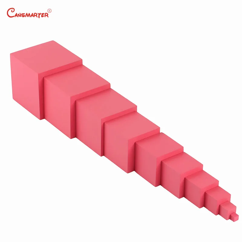 Sensory Games Block Toys Pink Towers Home Plaing Training Math Toys Pink Towers Blocks Cubes for Children 3-6 Years ToySE003-JZ4