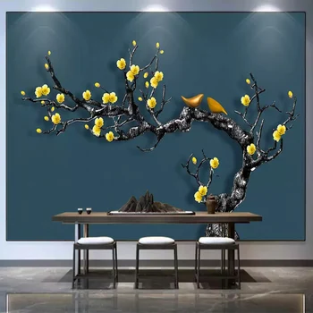 

Custom Photo Mural Wallpaper New Chinese Style Flowers Birds Decorative Painting Wallpaper For Living Room Bedroom TV Background