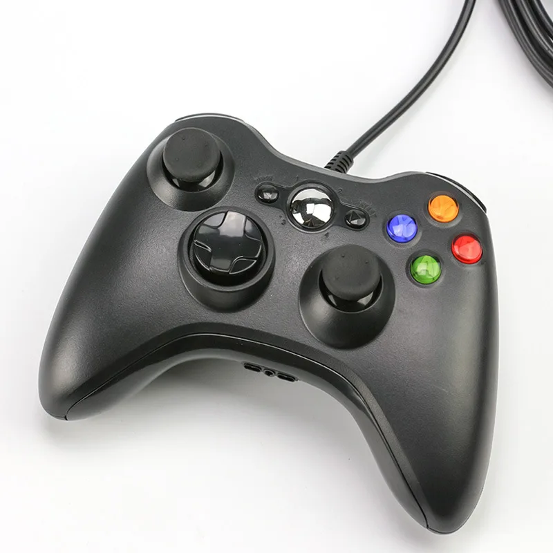 Геймпад для xbox 360 проводной USB игровой контроллер для xbox 360 Проводная ручка игровой джойстик для xbox 360 игры и ПК контроллер джойстика - Цвет: Black