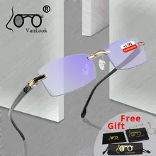 Пластиковые прозрачные очки для чтения, безрамные для компьютера, для мужчин и женщин, анти-голубые лучи, мужские очки, дальнозоркие+ 1 1,5 2,0 2,5 3,0 3,5 4