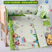 Промо-акция! Комплект постельного белья для малышей, 7 шт., детская кроватка, набор постельных принадлежностей для малышей, лучший(бампер+ пододеяльник+ матрас+ подушка