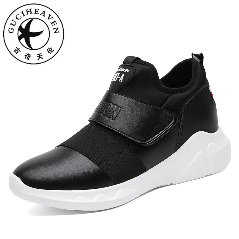 

Guciheaven Women Casual Outside Med Heels Pumps Shoes Sortable Leather Upper Hook Comfortable Soft Sole Sneaker Black White