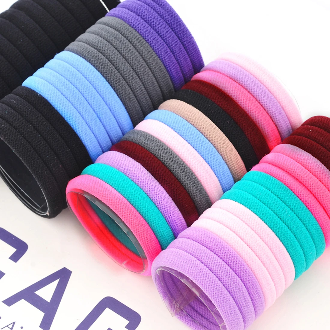 

100Pcs Elegant Design Girl Candy Color Rubber Band Fashion High Elastic Hair Rope Ties Headband Girl Hair Accessory