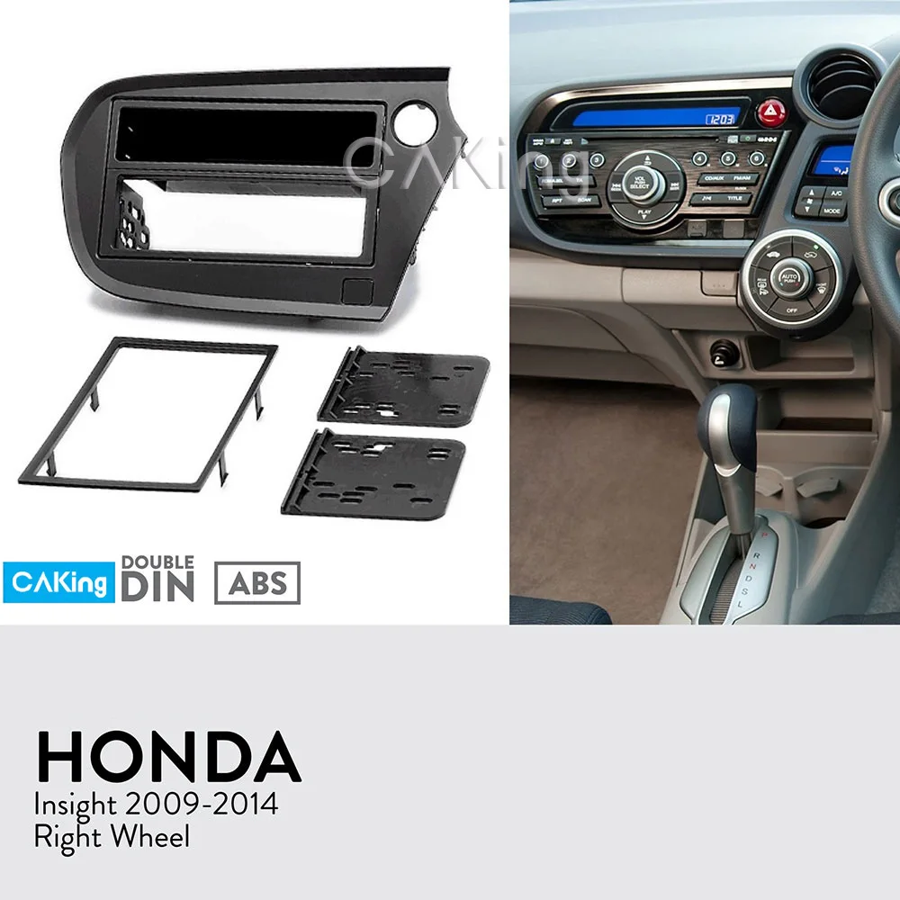 

Double Din Car Fascia Radio Panel for Honda Insight 2009-2014 (Right Wheel) Dash Fitting Kit Facia Face Plate Cover Adapter Trim