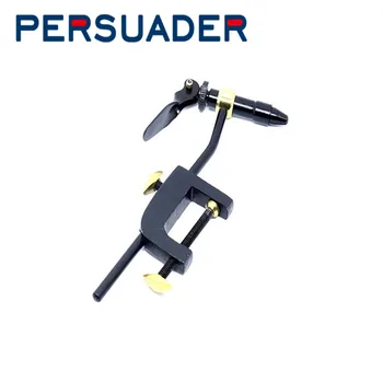 PERSUADER Fly Tying Tools C-Clamp Vise for Beginners 1 set steel hardened ingenious vice for tying and making fly fishing lures high quality fly tying vise with c clamp black handle steel stainless hard jaws rotary accessories fly fishing tying vice tool