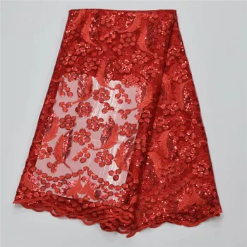 

African Lace fabric with sequins Beautiful nigerian french net mesh lace fabric embroidery tulle lace material WS1436