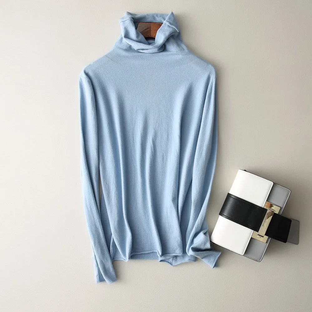 

High Quality Elegant Turtleneck White Lady's Sweater Cashmere Pullovers Female Knit Tops Wool Sweater for Women Cashmere Jumper