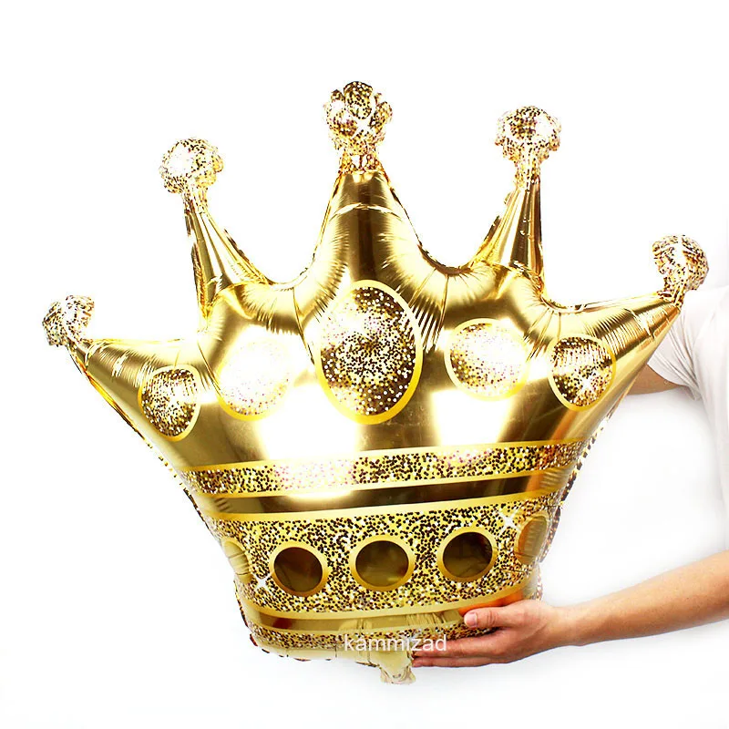 

Wholesale 50pcs Large Size gold helium balloons princess crown foil balloons for birthday party decorations Kids Toys air globos