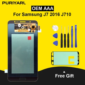 

AAA AMOLED Pantalla LCD For Samsung Galaxy J7 2016 J710FN J710F J710M LCD Display Touch Screen Replacement Digitizer Assembly