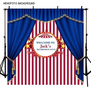 

Photography backdrop Carnival Circus party stripes Tent Stage photo background Children Birthday custom Custom Studio Backdrop