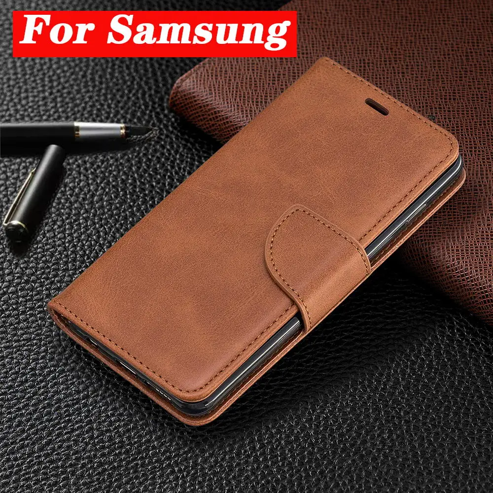 Деловой кожаный флип чехол для Samsung Galaxy Note20 S20 S10 E S9 S8 Plus телефона с отделением карт