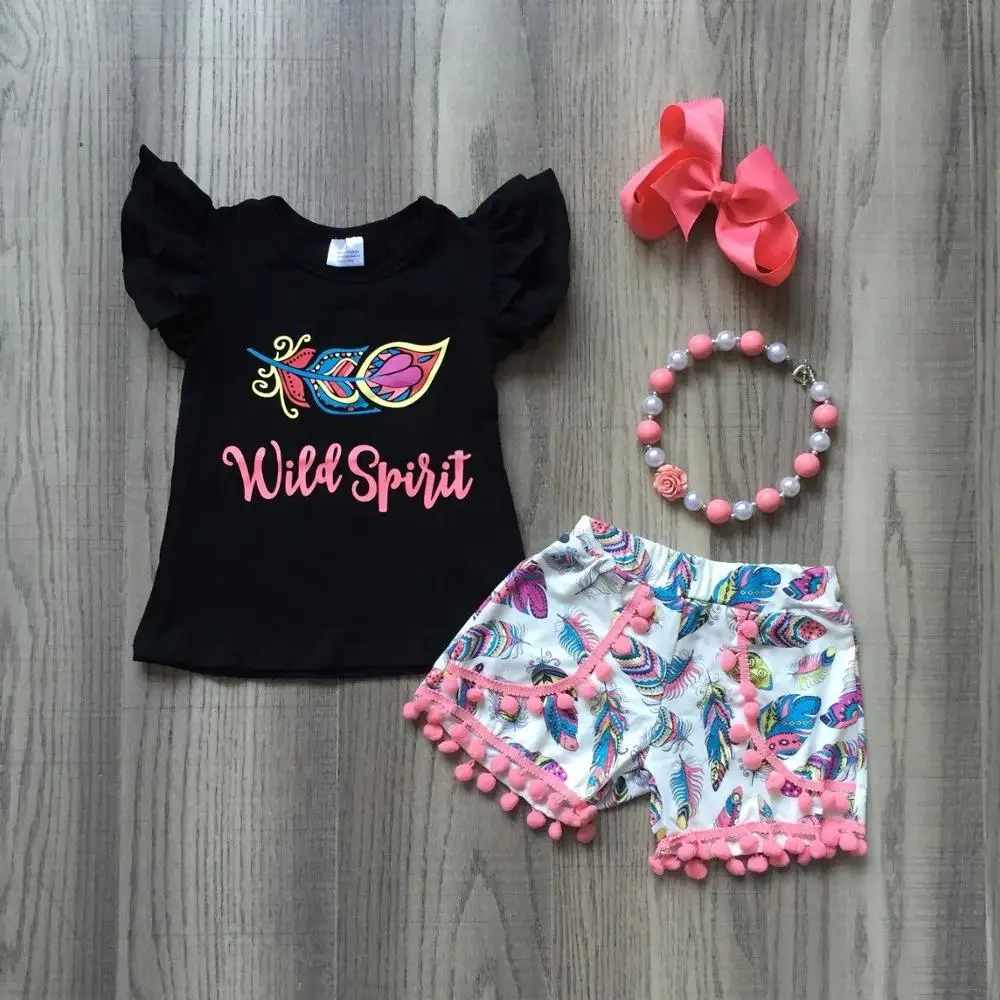 new Summer baby girls children clothes pom-pom shorts wild child about Jesus leopard outfits ruffles boutique match accessories - Image 6