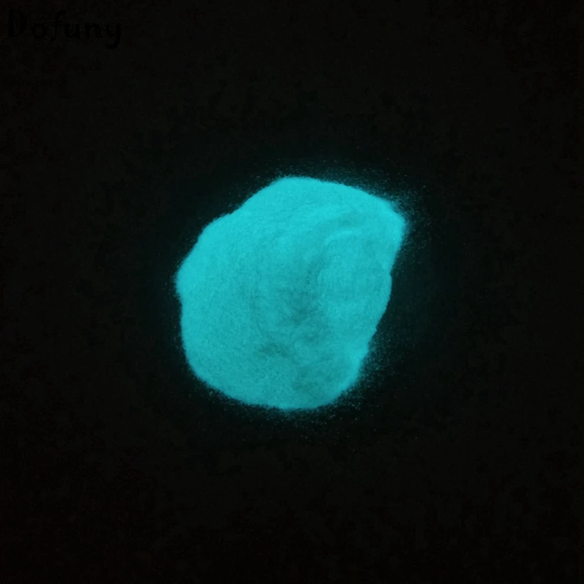 Dofuny 100 г Небесно-Голубой светящийся порошок фосфорный порошок для покрытия лака для ногтей, светится в темноте пигмент Небесно-Голубой светильник в ночное время