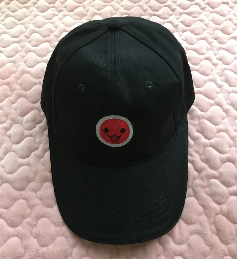 Taiko no Tatsujin DON DO KO DON Smiling Face Embroidery Snapback Hat Black Baseball Cap