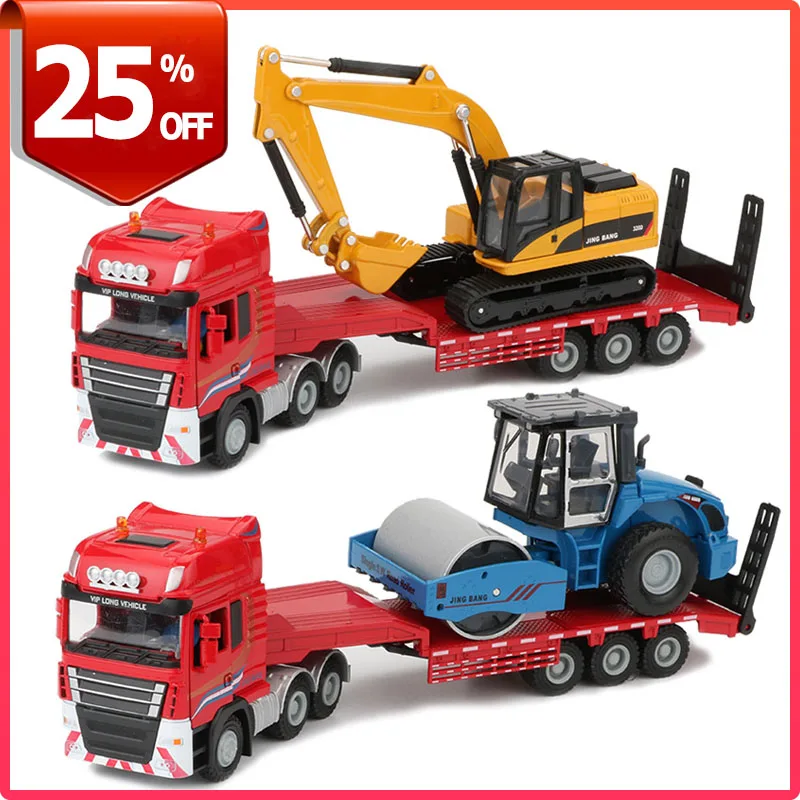 Buy JINGBANG 150 Flatbed Trailer Trucks Toy Alloy