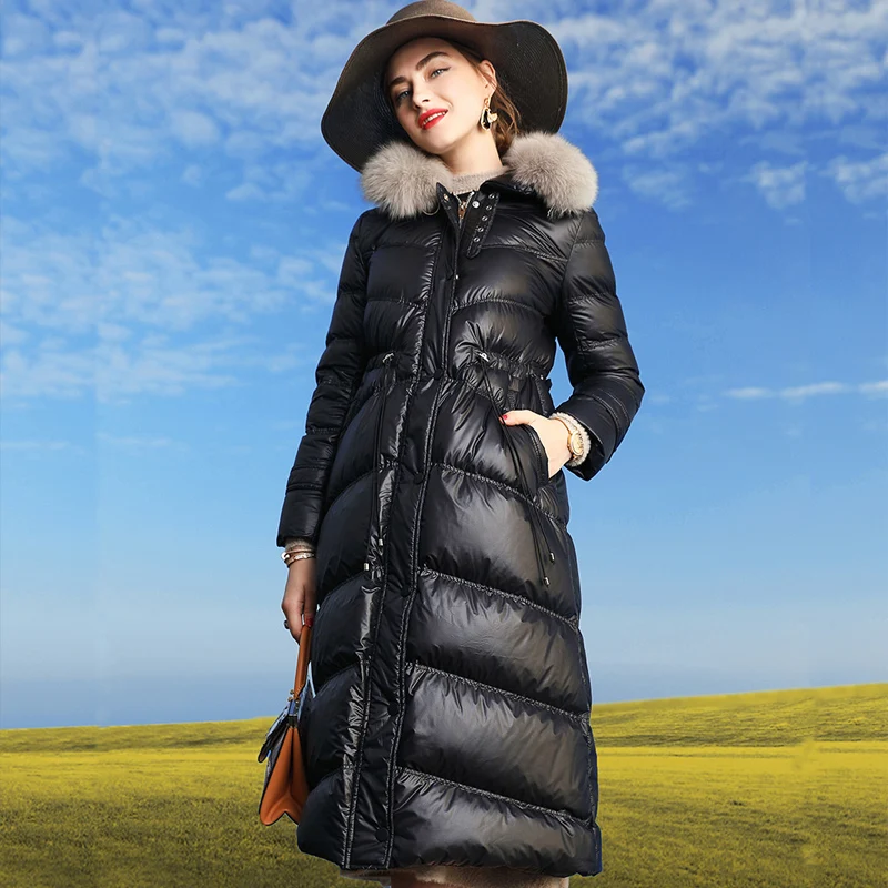 Large Real Fox Fur 2020 Winter Women Down Coat