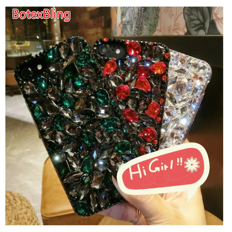 

BotexBling DIY emerald gem crystal diamond case for samsung galaxy S8 plus s7 S6 edge plus S5 Note8 N5 A3 A5 A7 A8 A9 J3 J5 J7