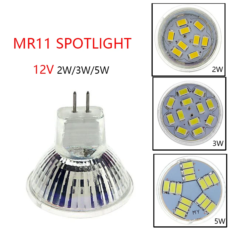 Mr11 лампы DC12V 2 Вт/3 Вт/5 Вт 5730smd светодиодные лампы теплый белый/холодный белый для Потолочные светильники/окна Дисплей/студийный свет