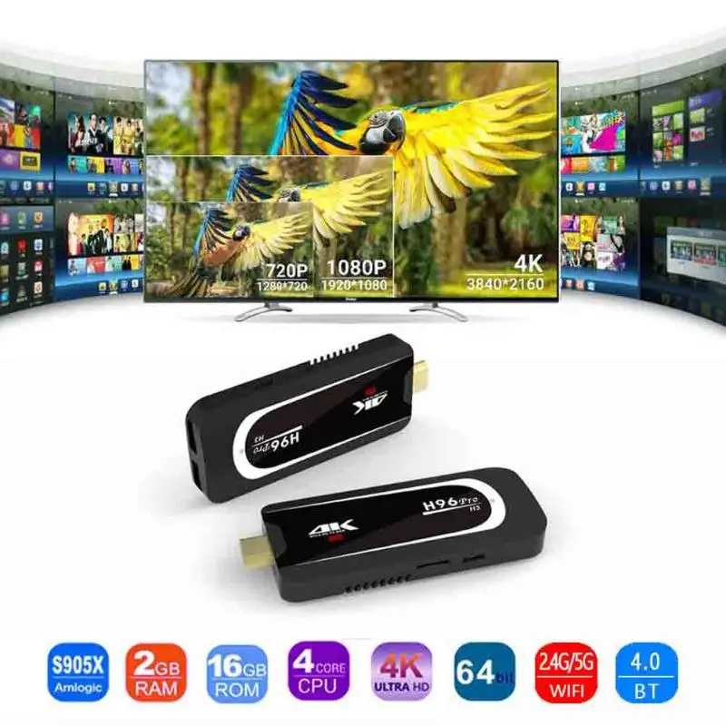 Alloyseed 1 шт. EU/US Plug H96 PRO H3 2 г 16 г S905X Quad-Core Android7.1 мини ТВ Box Media Player HDMI BT4.0 H96pro-H3