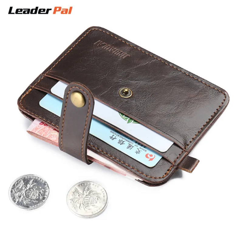 

Top Quality Leather Wallet Men Black/brown Credit/ID Card Holder Super Slim Men Purse Brand Design Short Small Wallet Clutch Bag