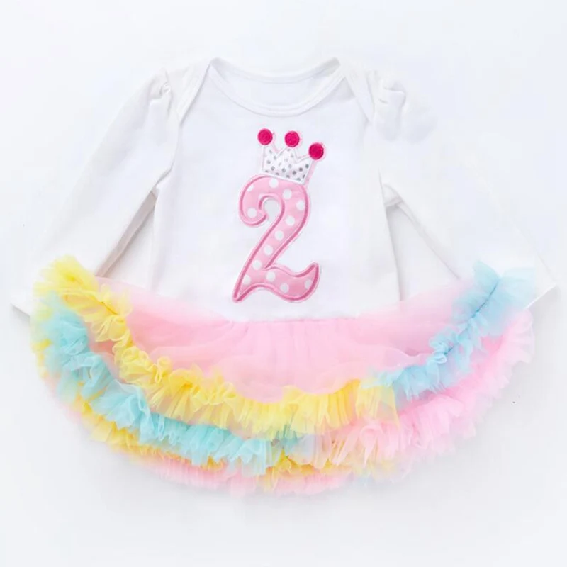 Платье для 2-го дня рождения; комбинезон для маленьких девочек; одежда для маленьких девочек на день рождения; платье-пачка для девочек; Anniversaire Fille vestido de festa infantil - Цвет: VL015-G