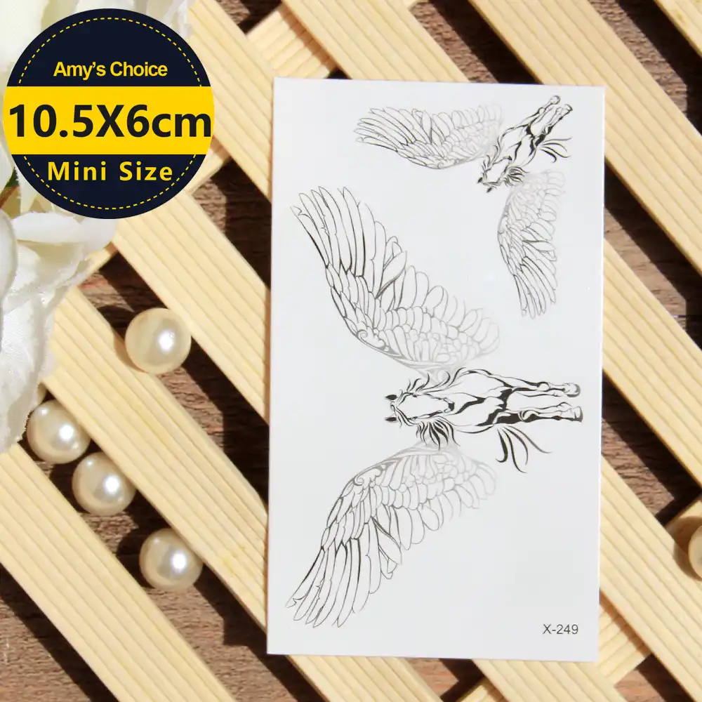 Водостойкая Временная тату наклейка дизайн лошади зодиака вспышка поддельная