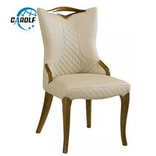 Современные модные обеденные стулья Современная кожа досуг Европейский стиль минималистский Комфорт высокая спинка для столовой