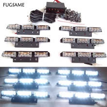 Fugsame 54 светодиодов автомобилей автомобиля Авто вспышки строба Аварийное освещение для передняя решетка/Палуба DC 12 В красный синий желтый белый