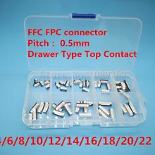 50 шт. FFC fpc-коннектор для подключения ЖК-дисплея к 0,5 мм 4/6/8/10/12/14/16/18/20/22 штифта с выдвижными ящиками Тип Топ контакт плоский разъем кабеля Наборы торцевых головок