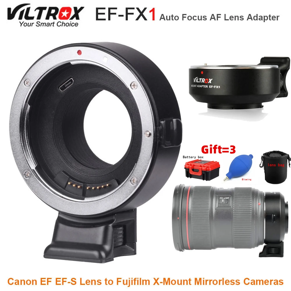 Адаптер VILTROX для объектива с автоматической фокусировкой AF адаптер Canon EF EF-FX1 Для