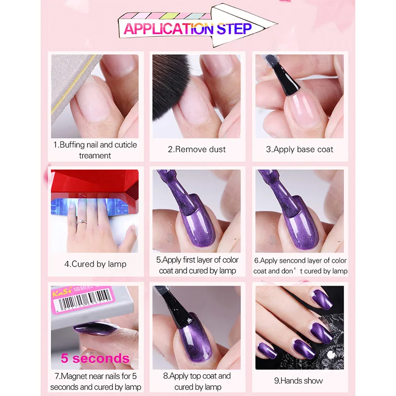 УФ гель для ногтей Clou Beaute Cat Eye профессиональный Магнитный Гель лак красный сапфир