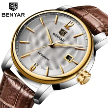 Reloj Hombre Benyar Automatic Men Watch Luxury Brand Waterproof Business Mechanical Wrist Watch Date Clock Man Relogio Masculino hannah martin men s watch luxury waterproof wrist watch men watch auto date fashion watches clock reloj hombre relogio masculino