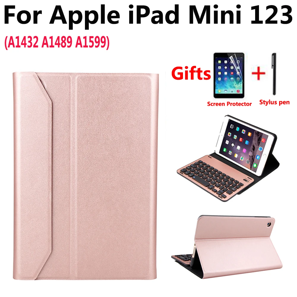 Pu кожаный отсоедините беспроводной Bluetooth чехол для клавиатуры Apple Ipad Mini 1 2 3 Mini2 Mini3