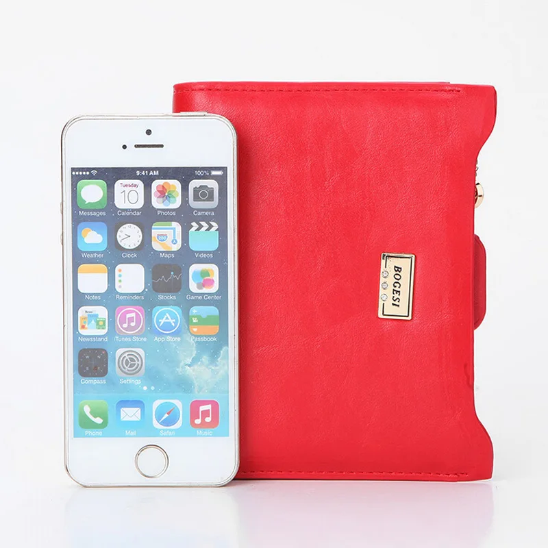 Bogesi High quality women's leather wallet with coin pocket moeny bag female removable card holder purse for ladies Bogesi High quality women's leather wallet with coin pocket moeny bag female removable card holder purse for ladies