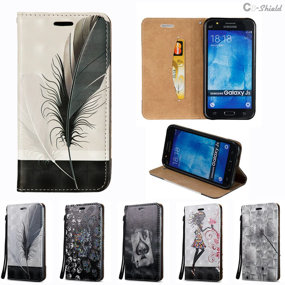 3D Flip Case for Samsung Galaxy J5 2015 J 5 500 J56 Case J500 J500F