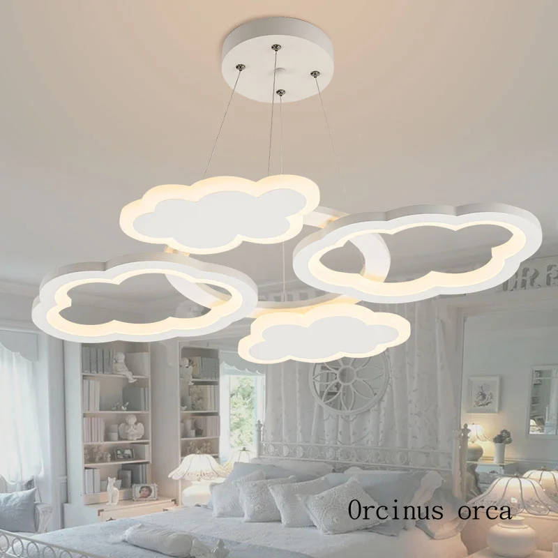 

Nordic modern minimalist cloud chandelier nursery children's room lights cartoon creativity LED cloud Chandelier free shipping