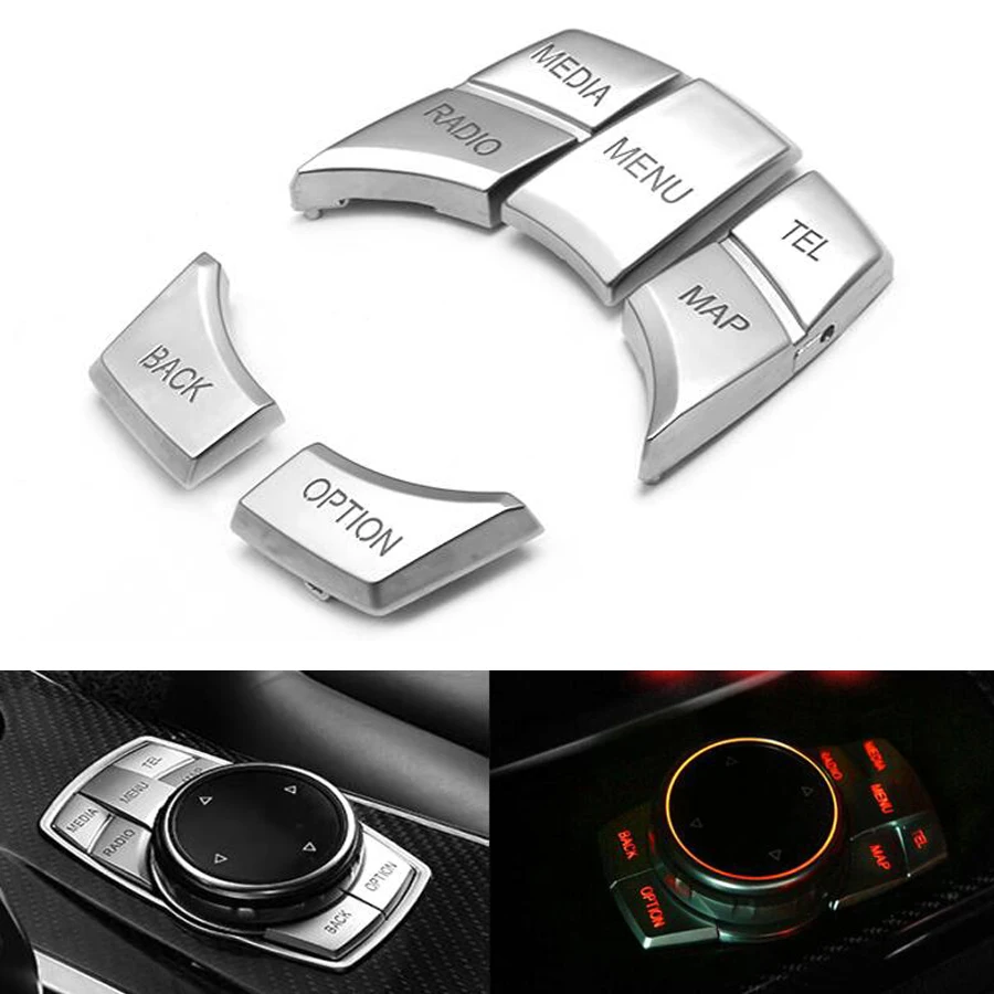 

YAQUICKA Car Multimedia Switch Buttons Cover Stickers For BMW X1 X3 X4 X5 X6 1/2/3/4/5/6/7 Series LHD Car Styling