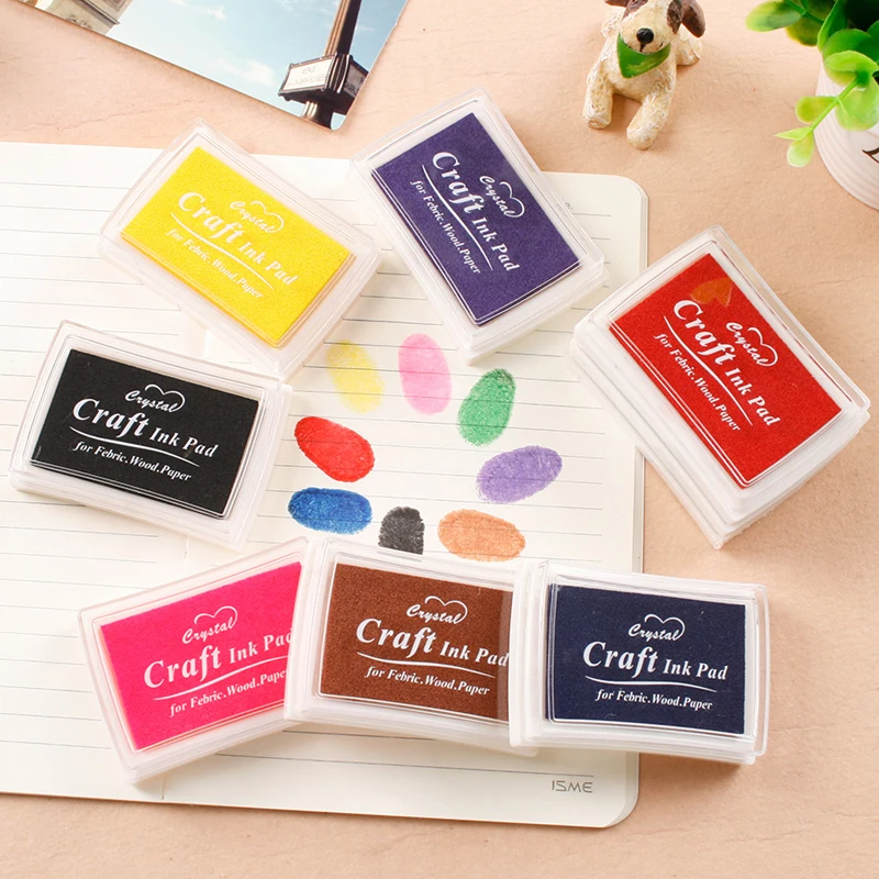 

1pc 20 Styles DIY Plastic Ink Pad Gradient Colors Ink Stamp Pad Crystal Craft Ink Pad for Fabric Scrapbook Fingerprint Decor