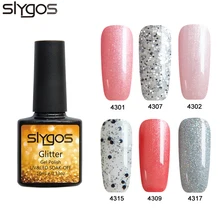 

10ML SLYGOS UV/LED Soak Off Nail Gel Glitter Polish Neon Colors Gel Polish UV Nail Varnish Princess 6 Colors Pink Silver Sparkle
