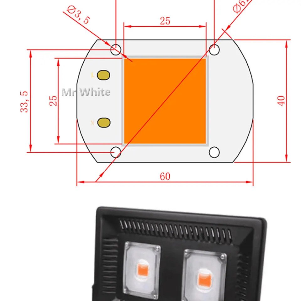 Драйвер AC 220V 110V 20W 30W 50W высокомощный светодиодный cob теплый полный спектр белого 380-840nm прожектор светильник для растений