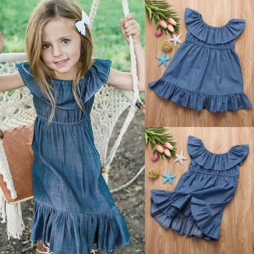 Cute Toddler Kids Baby Girl Sleeveless Long Dress Princess Pageant Party Dresses